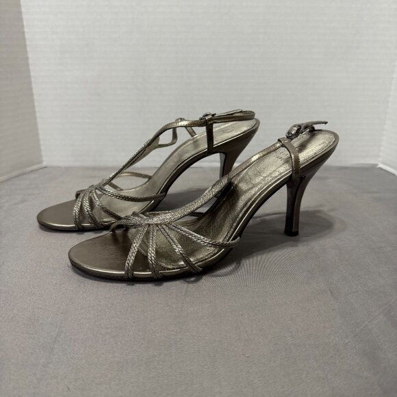 Women's Adrianna Papell Strappy Heels Gunmetal Megan - Size 9.5M - Picture 3 of 6